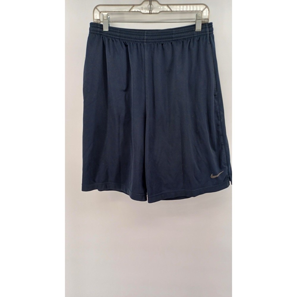 Nike Basketball Shorts Size L/G  Navy Blue Sweat With Pockets Men's